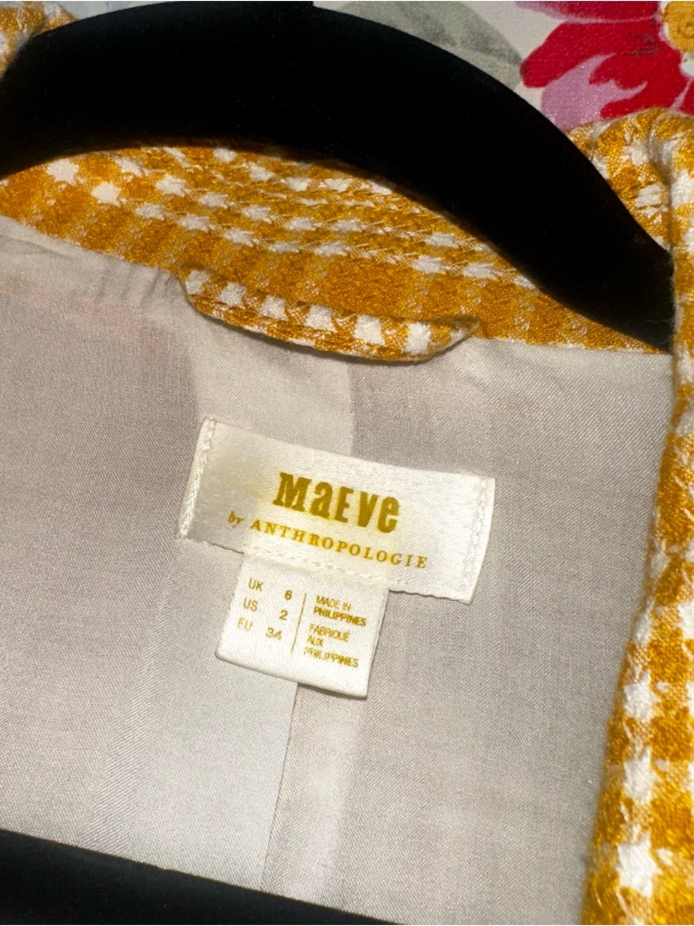 MAEVE BY ANTHROPOLOGIE MUSTARD YELLOW PLAID DOUBLE-BREASTED BLAZER & TROUSER SET - Picture 5 of 9